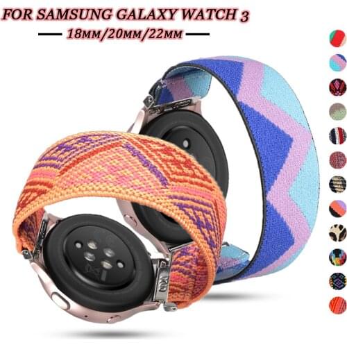 20/22mm Scrunchie Band for Samsung Galaxy Watch 3 45/42/46mm active 2 nylon belt Elastic Bracelet Huawei Watch Gt 2-2e-pro strap
