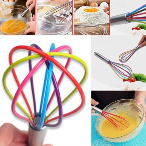 Silicone Egg Whisk With Heat Resistant Non-Stick Egg Mixer Kitchen Gadgets Accessories Egg Beater Eggs Agitator для кухни
