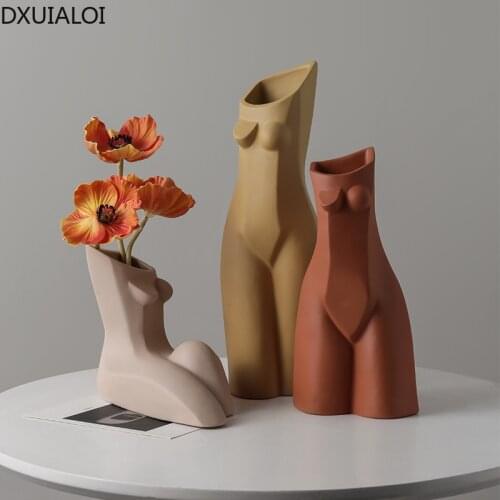 Nordic abstract creative body art geometric vase modern minimalist living room flower arrangement flower home decor ceramic vase