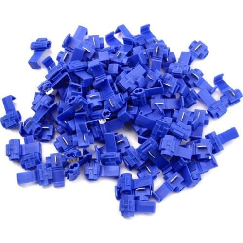 50Pcs Electrical Wire Lock Connector Blue Insulated Quick Splice Terminals Connectors For Car Electrical Cable Crimp Snap