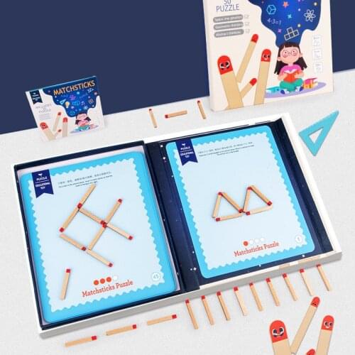 Matches Jigsaw Game Children Logical Thinking Training Puzzle Geometric Shape Building Set Math Learning Teaching Tool Toys