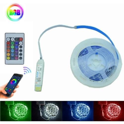 Infrared/Bluetooth/WIFI/LED Strip Light Flexible Lamp 1M 2M 3M 4M 5M Tape Diode RGB 5050 DC5V USB cable Home decoration lighting