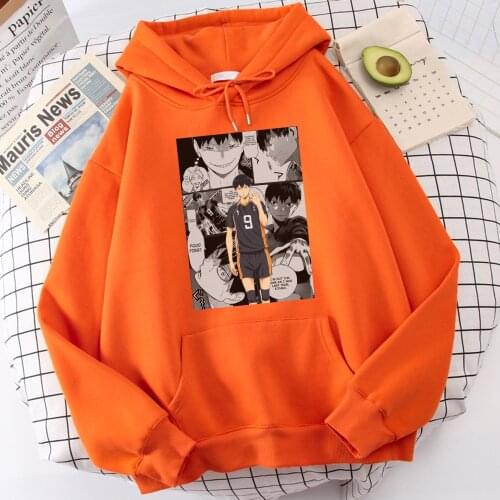 Haikyuu Kageyama Tobio Anime Hooded Men Hip Hop Casual Streetwear Autumn 2021 Fleece Hoodies Cartoon Harajuku Male Sweatshirt
