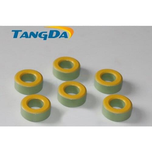 T50-40 Iron powder cores T50 40 OD*ID*HT13*7.7*4.8mm 29.5nH/N2 60ue Iron dust core Ferrite Toroid Core toroidal green yellow