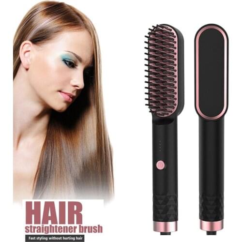 Beard Hair Straightener Brush Portable Straightening Iron Electric Instant Styling Hot Comb Curly Hair Straightening Women Brush