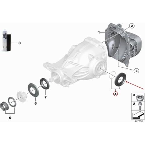 Rear differential half shaft oil seal Suitable for 3 Series 320 328 5 Series 523 7 Series 730 X3 X4 X5 X6b mw2009-2017 Oil seal