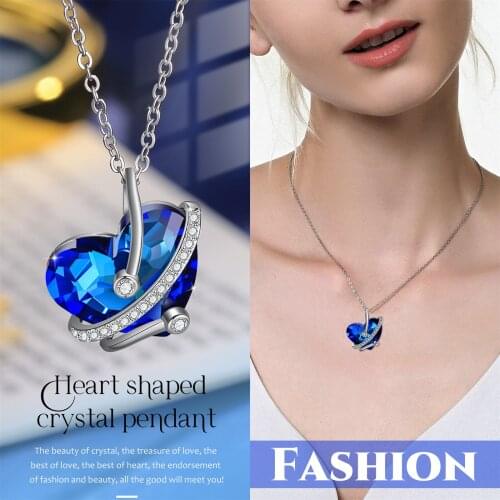 Heart Shaped Crysta Necklaces Pendant Zircon Womens Neck Chain Choker Necklaces Fashion Wedding Jewelry for Women 2021 Trend