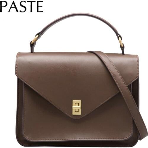 Retro Womens Crossbody Bags Split Leather Women Handbag College Stylish Satchels Messenger Bag Daily Purse for Ladies