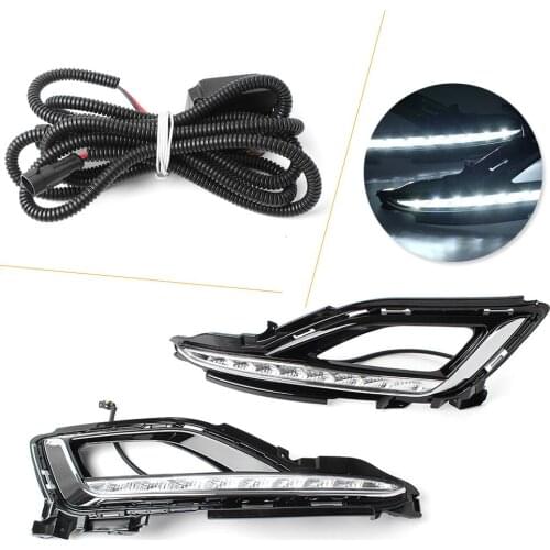 Car Turn Signal Lmap Left + Right 1Pair For Hyundai Sonata LF 2015 2016 Front Bumper Fog Lights LED Daytime Running Light DRL