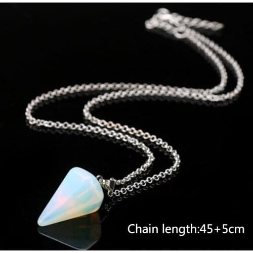 Fashion Pendant Necklace New Arrival Hexagon Amulet Women Adjustable Meditation Small Size Reiki Natural Stone Crystal 1PC