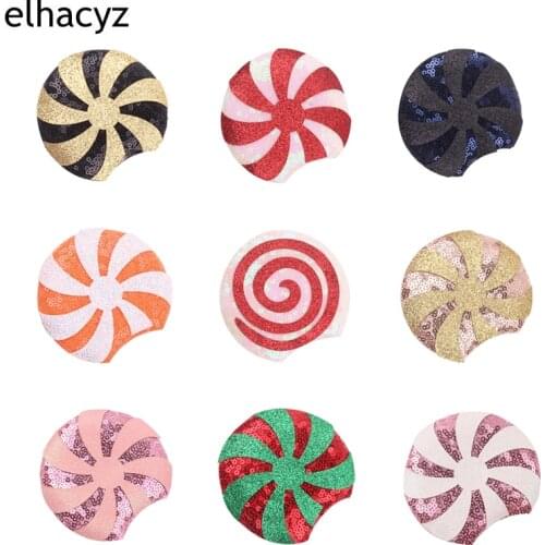1Pair 3.3'' Cute Glitter Lollipop Mouse Ears For Kids Women Hair Accessories Sequin Headband Party Festival DIY Hair Decorations