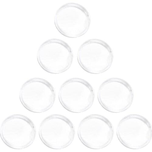 10 pc 25mm Acrylic Material For NTAG215 Coin Holder Capsules Box Storage Clear Round Display Cases High Quality Coin Holders