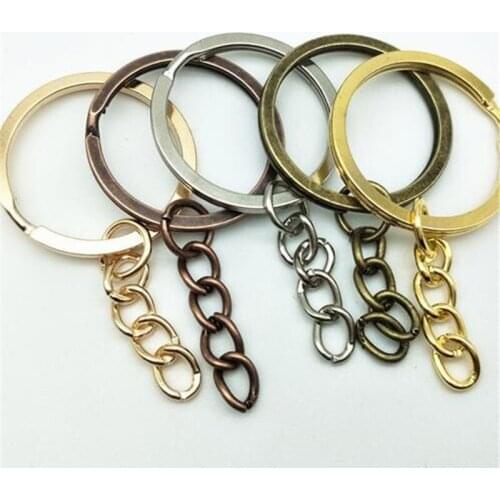 10pcs/lot 28MM Key Ring Keychain Circle Split Ring Key Chains Keyrings DIY Retro Fashion Keychains Accessories
