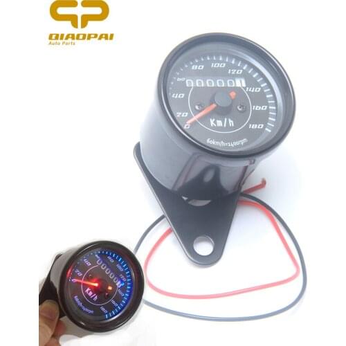 12V Motorcycle Speedometer Odometer Instrument Backlight LED Light Modified Dual Mechanical Odometer For Harley Honda Bobber