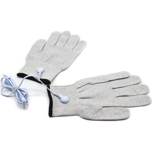 2 Way+1Pair Breathable Fiber Electrotherapy Electrode Gloves With Cable Electrode forTens Mechines Machine Electrode Gloves