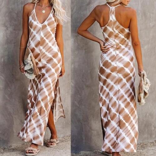 2020 Sexy Bikini Cover-ups Strap Halter Back Open Loose Summer Dress Women Plus Size Beachwear Swimsuit Cover Up Sarongs A399