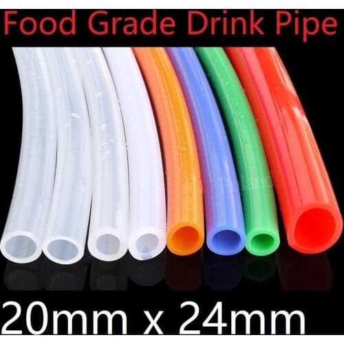 20x24 Silicone Tube ID 20mm OD 24mm Flexible Rubber Hose Thickness 2mm Fo Grade Soft Milk Beer Drink Pipe Water Connector