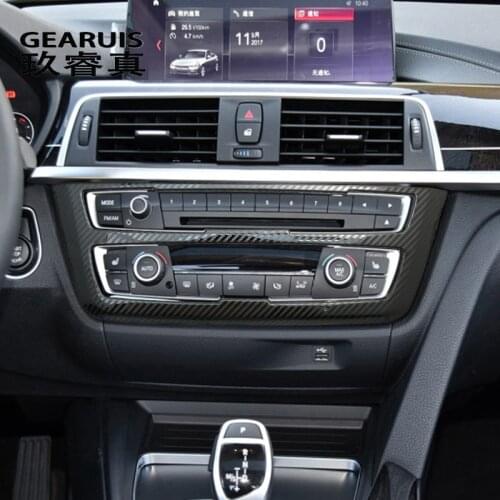 For BMW 3 4 Series 3GT F30 F32 F34 M3 M4 Accessories Car Interior Carbon Fiber Air Conditioning CD Console Panel Covers Stickers
