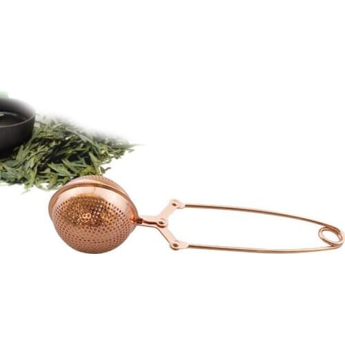 Tea Infuser Coffee Sphere Herb Handle Mesh Stainless Steel Ball Shape Practical Rose Gold Home Spice Filter Strainer Diffuser