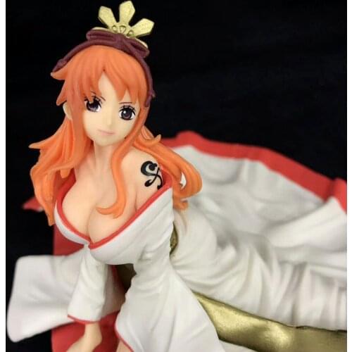 8CM Japanese anime figure one piece Nami Sakura kimono ver action figure collectible model toys for boys