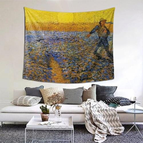Van Gogh Tapestry Starry Night Painting Tapestry Wall Bedspread Bohemian Hanging Blanket For Living Room