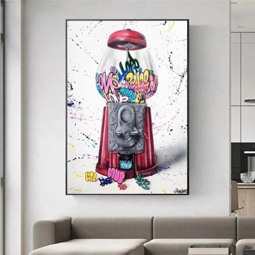Graffiti Art Candy Machine Posters and Prints Street Art Wall Painting on Canvas Picture for Living Room Home Decor