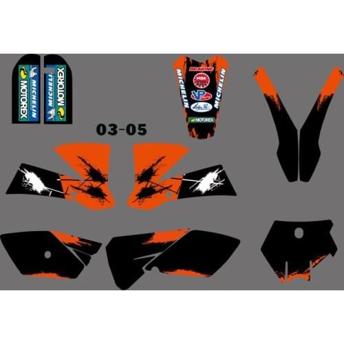 H2CNC 0261 TEAM GRAPHICS & BACKGROUNDS DECALS STICKERS Kits Fit for KTM SX 85 2003 2004 2005