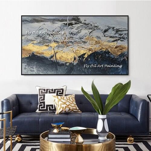 100% Handmade Oil painting Abstract Gold peak Canvas Art New Chinese Style Painting Modern Wall Picture family Decorate