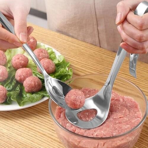 Creative Meatball Maker Spoon Stainless Steel Meat Baller Ball Mold Spoon Non-Stick Kitchen Gadget Meat Tool