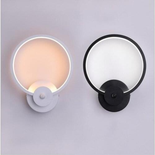 Creative aluminum LED lamp bedroom bedside stairs hotel room aisle wall lamp die-casting round wall lamp