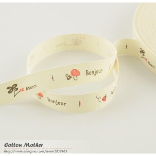 Handmade Label 1.5CM Width Flowers Design Custom DIY Garment Labels Zakka Cotton Ribbons Sewing Studio Accessory Etiquetas Ropa