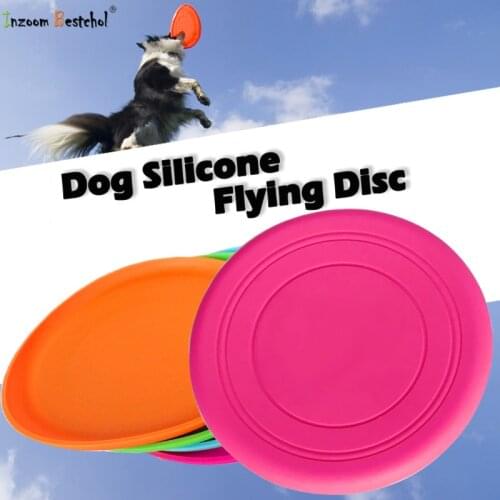 Hot Environmental Protection Silica Gel Soft Pet Flying Discs Funny Pet Dog Toys Saucer Dogs Toys Flying Discs Diameter 18CM