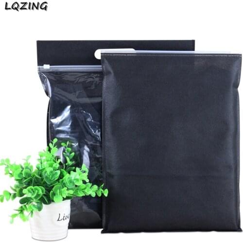 100pcs Non-woven Fabrics T-shirt Pouch Reclosable Clear Plastic Ziplock Gift Garment Clothes Packaging Bags Travel Storage Take