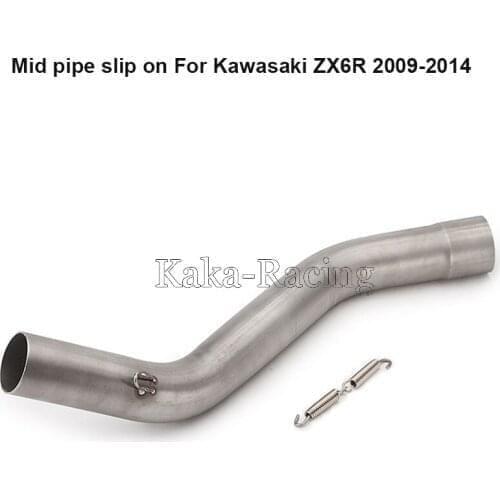 Motorcycle Exhaust Muffler Mid link Pipe Adapter middle connect tube slip on for Kawasaki ZX6R ZX-6R 2009-2014 Without Exhaust