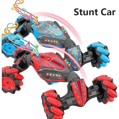 Music Gesture Induction Stunt Car Twisting Car One-button Deformation Watch Remote Control Configuration Boys Toy For Kids Gift