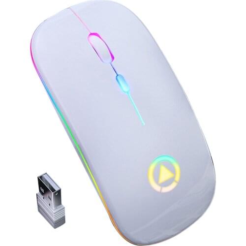 Optical Mouse Wireless Mouses USB Receiver 2.4GHz Mouses With RGB Backlit USB Rechargeable For Laptop PC Computer Dropshipping