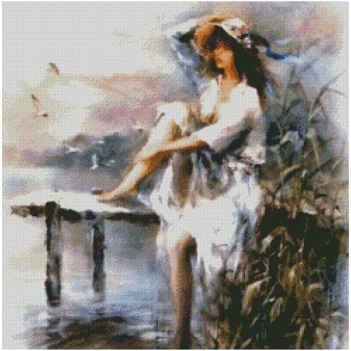 14/16/18/27/28 Waterside - Counted Cross Stitch Kits - Handmade Needlework for Embroidery 14 ct Cross Stitch Sets DMC Color