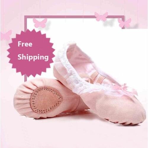 Girls Pink/rose Yoga/Practice/Ballet Dance Shoes Adults pink Lace Ballet Dance Shoe Children Dance Ballerina Shoes For Women