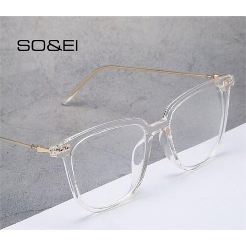 SO&EI Retro TR90 Square Women Nail Glasses Frame Ins Popular Candy Color Eyewear Clear Lens Goggles Men Optical Eyeglasses Frame