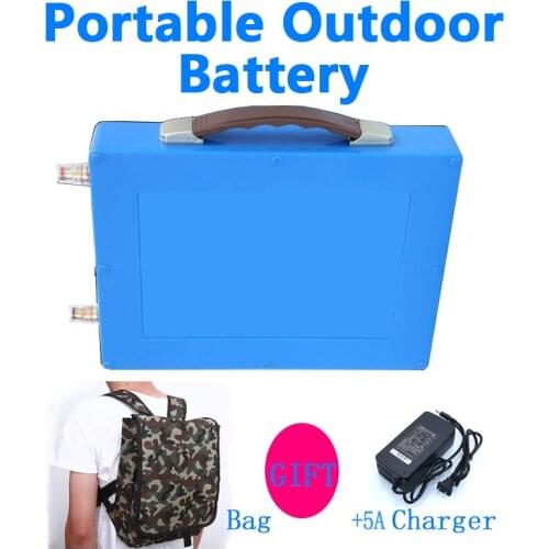 Portable outdoor camping battery 12V 60Ah 70Ah 80Ah Lithium lipo li-ion Battery with Case BMS USB LED light home application