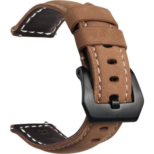 Genuine Leather Strap for Huami Amazfit GTR 47mm Pace Stratos 3 2 2S Bracelet 22mm Quick fit band for Xiaomi Amazfit GTR 47