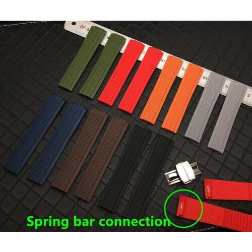 21mm Black brown blue red orange grey green Rubber watchband Watch Band with Clasp for PP Aquanaut 5167R 5167A for Patek strap