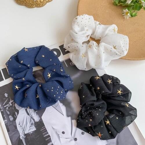 Scrunchies Elastic Hairbands Women Girls Handmade Multicolor Star Dream Hair Band Ponytail Holder Headband Hair Accessories