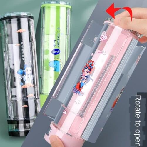 Net Celebrity Rotating Stationery Box Space Capsule Pen Box Multifunctional Large Capacity Creative Simple Japanese