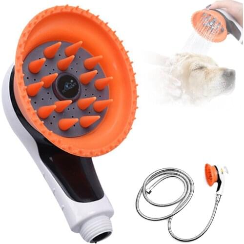 Dog Shower Sprayer Rubber Massage Brush Shower Head Set Pet Cat Dog Washing Bathing Tool Puppy Cleaning Grooming Supplies