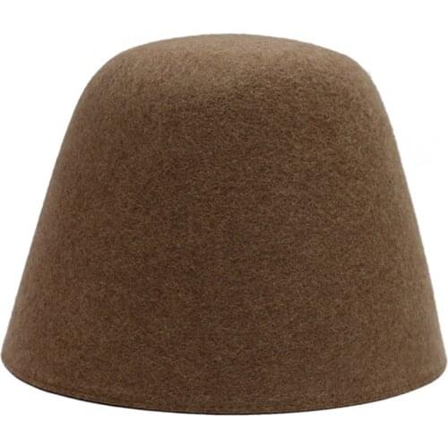 Hat Women 2019 New Fisherman Hat Autumn And Winter Outdoor Wool Bucket Hat Japanese Solid Color Bell Shaped Cap Men Bucket Hat