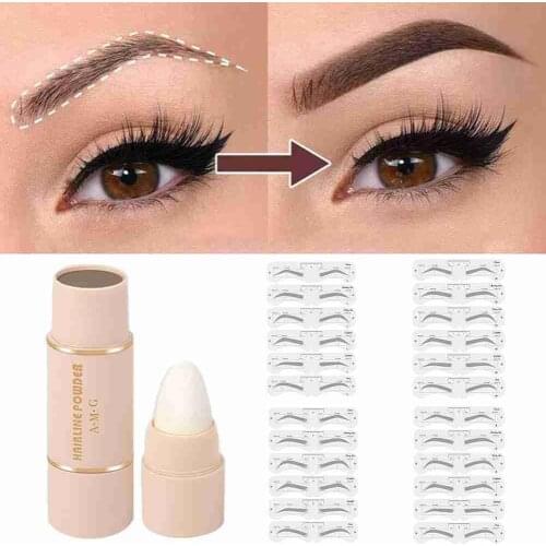 Eyebrow Stamp Eyebrow Stencil Shaping Makeup Kit Waterproof Brow Powder Vegan Eye Eyebrow Definer Brow Powder