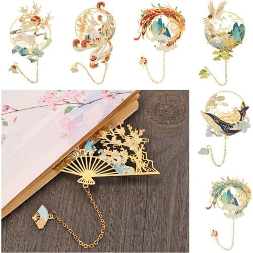 Style Metal Student Gift Pagination Mark School Office Supplies Pendant Book Clip Bookmark Stationery Book Markers