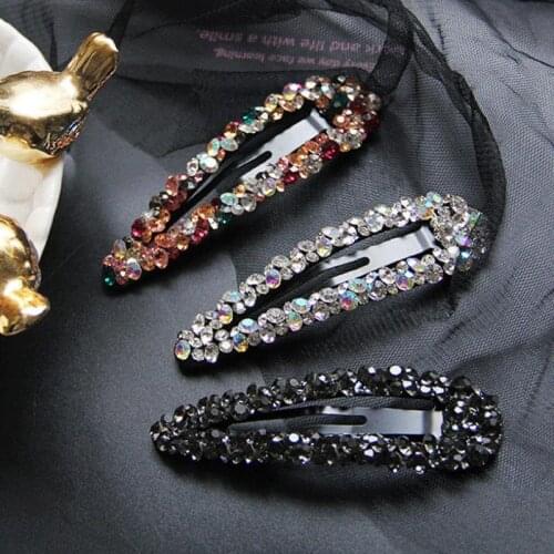 Rhinestone Hair Clip Hairgrips Geometric Alloy Barrettes Hairpins Hair Styling Accessories For Women Girls Fashion Headwear