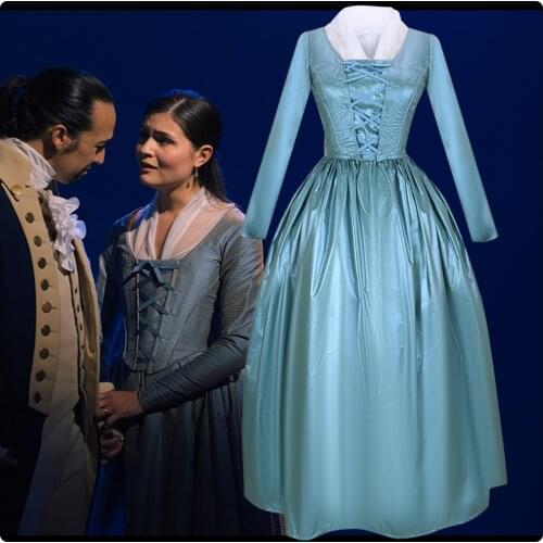 Opera Hamilton Elizabeth Schuyler Dancing Dress Womens Colonial Lady Corset Dress Victorian Rococo Ball Gown Maiden Costume
